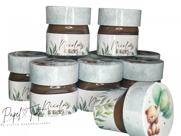 Mini Nutella con Etiqueta y Tapa Personalizada