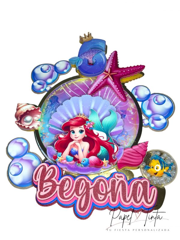 🎂✨ Cake Topper Personalizado - Sirenita ✨🎂